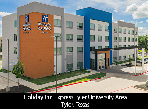 Exterior of Holiday Inn Express & Suites Tyler South beneath a blue sky
